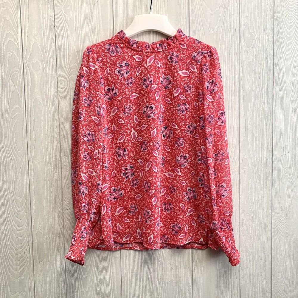 Joie Pink Floral Long Sleeve Top Size Medium